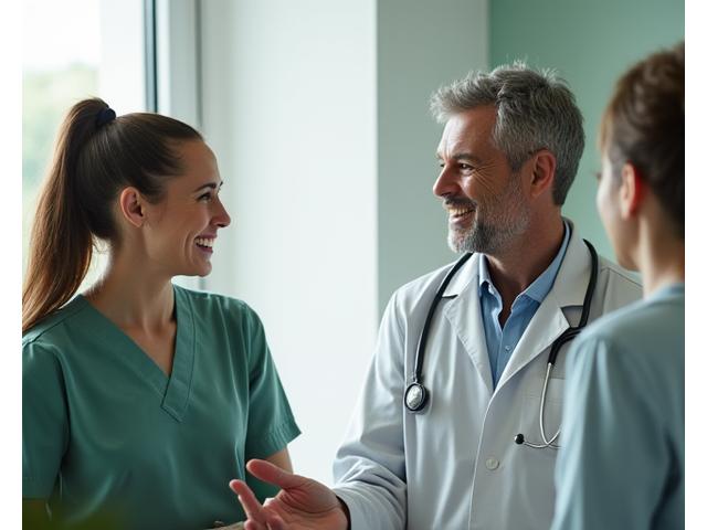 A person receiving a wellness check-up from a friendly healthcare professional, emphasizing preventive care.