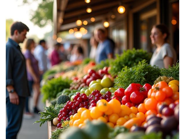 Austin farmers market with fresh organic produce and local vendors