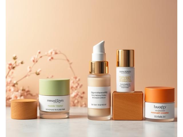 Ethical beauty makeup products in refillable packaging, demonstrating sustainable cosmetics