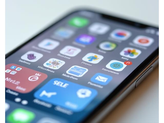 A smartphone screen showing a neatly organized home screen with carefully selected apps grouped into folders, representing digital decluttering and intentional usage.