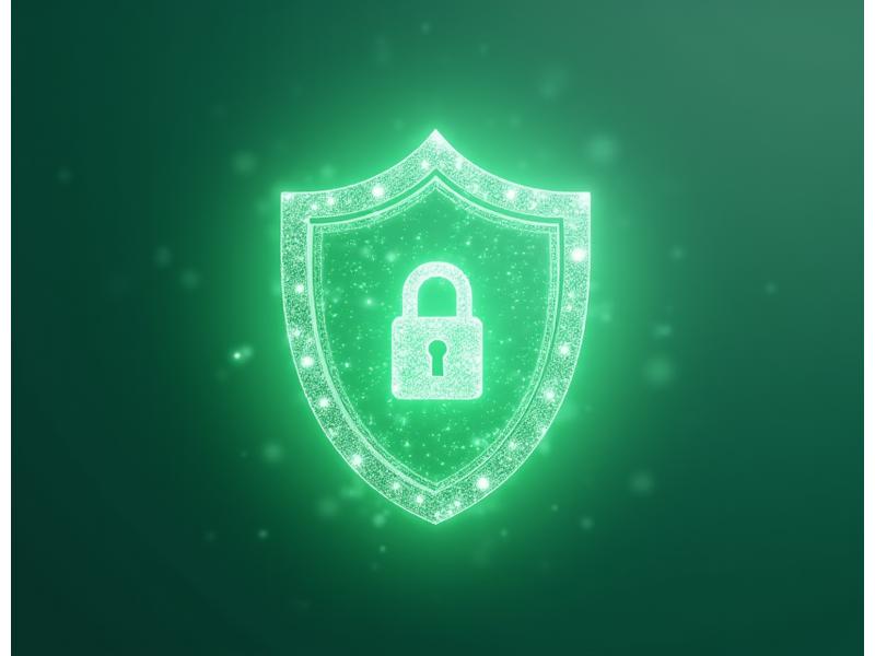 Abstract representation of secure data protection with digital locks and protective layers.